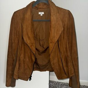 Soft medium brown leather jacket by Vince Camuto